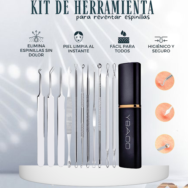 Kit de herramientas para reventar espinillas - 11 piezas